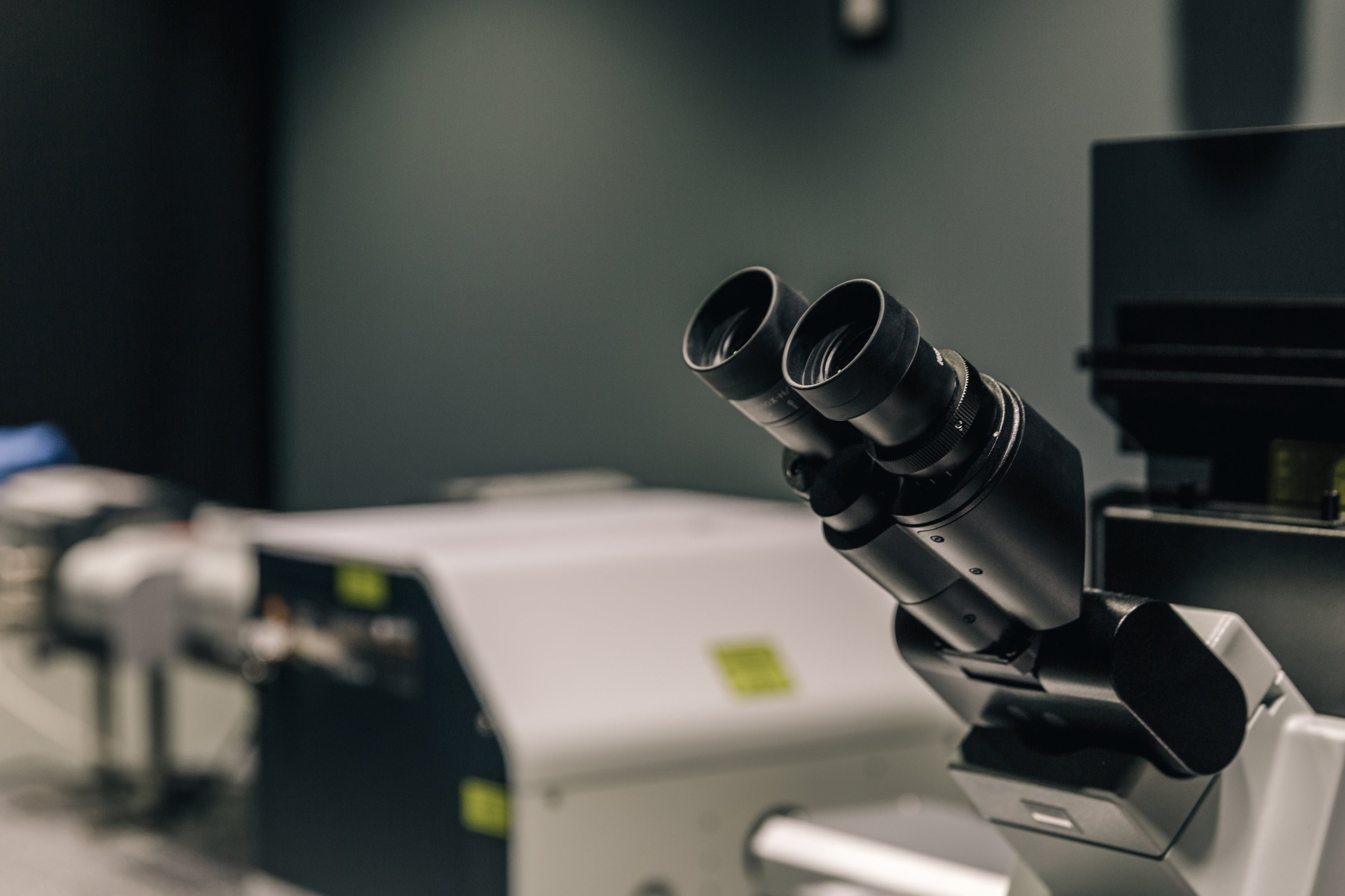 Photograph or illustration: Image of side of lab microscope